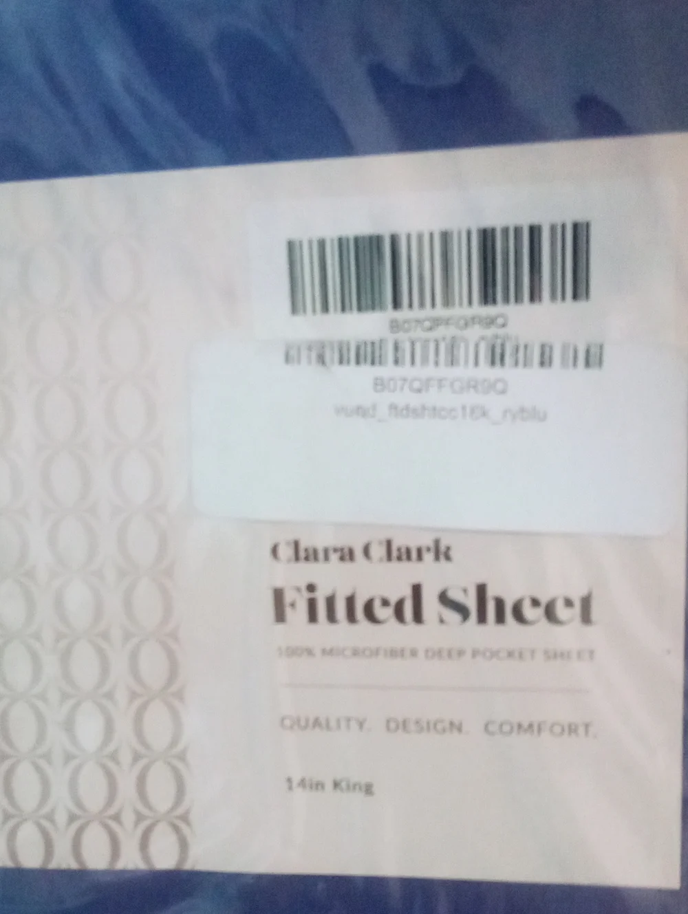 Clara Clark Royal Blue Fitted Sheet King NWT Microfiber